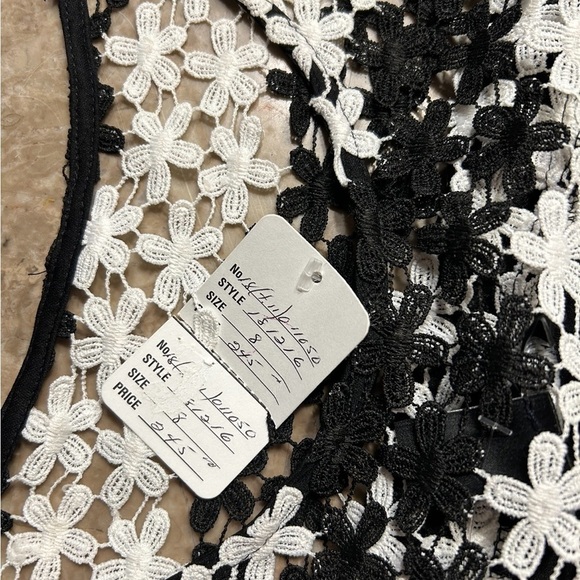 FRANK LYMAN crochet floral dress,some sheer parts, bodycon,colorblock, NWT,245$ - Picture 8 of 16
